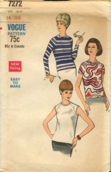 7272 VOGUE EZ OVERBLOUSE SLEEVES OR NOT 69 PATTERN 10 32.5" B